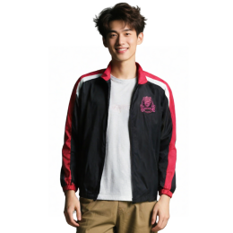 【Design Black with Hot Pink Stripe Performance Team Jacket】|Hong Kong Siu Jiuhing National Dragon & Lion Dance Association|Cultural Performance Industry|Raglan sleeve stand-collar zipper design|Jacket Company J1192 【Design Black with Hot Pink Stripe Performance Team Jacket】|Hong Kong Siu Jiuhing National Dragon & Lion Dance Association|Cultural Performance Industry|Raglan sleeve stand-collar zipper design|Jacket Company J1192